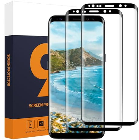 Carantee 2 Pièces Verre Trempé pour Samsung Galaxy S9 protection, 9H Dureté Anti-rayures HD Galaxy S9 vitre protection, 3D Incurvé Couverture Anti-salissures protection écran pour Samsung S9