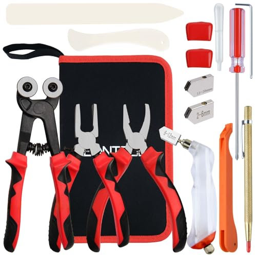 LEONTOOL Kit di utensili da taglio per vetro, pinze con ruote per piastrelle di vetro, pinze con ganasce curve, pinze per taglio a olio, set di tagliavetro per vetro colorato, piastrelle, mosaico