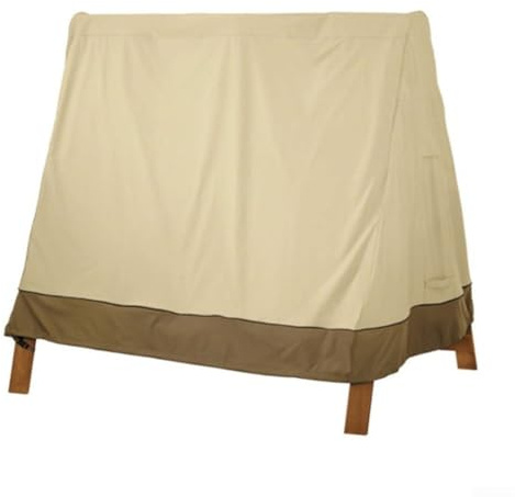 Filteilect 3-Sitzer-Abdeckung für Hollywoodschaukel, wetterfest, mit verstellbarer Schnalle, für Gartenmöbel, Beige 182 x 139 x 170 cm