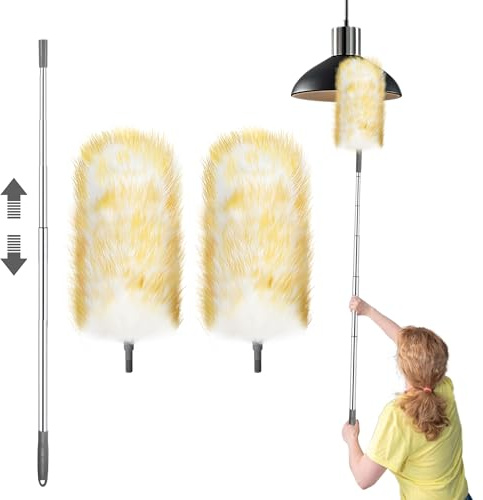 Feather Duster Extendable with Extension Pole Up to 130cm for Home Cleaning