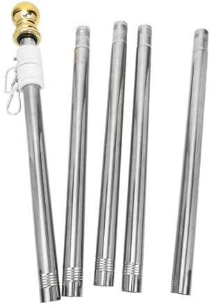 Lurrose Edelstahl Fahnenmast Wetterfest Rostfrei Drehbar Stabile Outdoor Flaggenstange Windbeständig Polierte Oberfläche Praktischer Garten Fahnenhalter