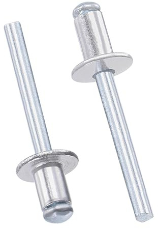 TOP-VIGOR Lot de 25 rivets aveugles en aluminium de 6 mm x 10 mm, rivets pop argentés pour fixation en métal, rivets aveugles à extrémité ouverte pour bricolage, meubles et réparations générales