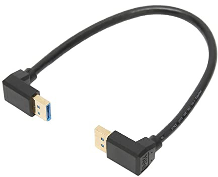 Zunate Right Angle Displayport 1.4 Cable 32.4Gbps Safe Stable Male to Male 90 Degree Angled for 4K/144Hz Game Equipment LCD, ABS 11.81in