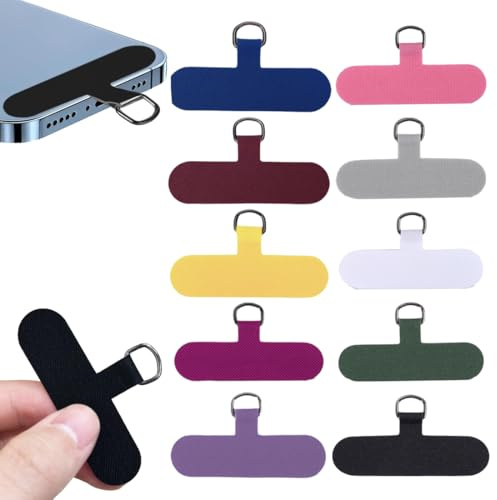 20 Pezzi Toppa per Cordino Cellulare, cuscinetti universali per catena del telefono cellulare, Toppe di Ricambio per Cordino per Telefono con Anello in Metallo, Patch Pad per Cordino del Telefono
