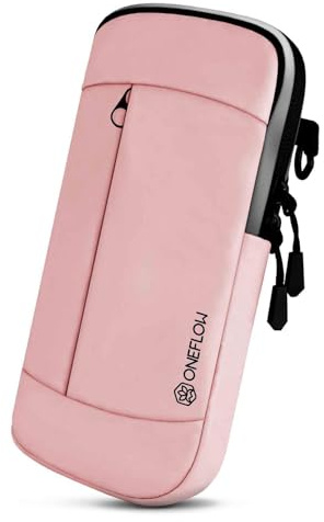 ONEFLOW Urban Sling für Samsung Galaxy S26 Handytasche zum Umhängen, Handy Gürteltasche und Armband kombiniert, Handy Umhängetasche mit Geldbörse für Damen und Herren, Rosa