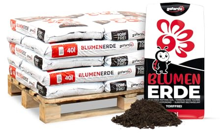 GALAMIO Blumenerde 600 L (15 x 40 L) 1 Palette | torffrei, mit NPK-Dünger, ideal für Grün- und Blühpflanzen, Zimmer-, Balkon- und Gartenpflanzen