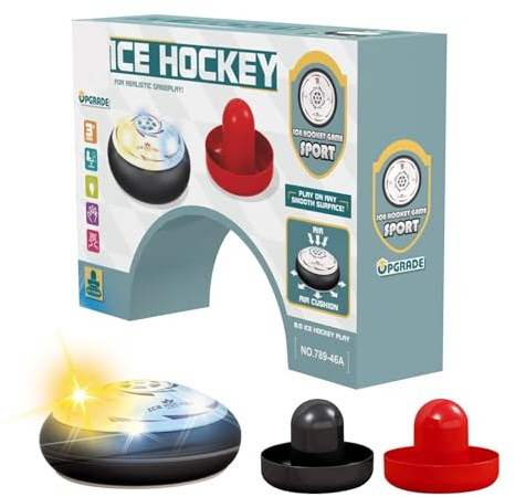 Air Hockey Hover Puck Set - Interactive Electric Board Game With 2 Pushers | Floating Hockey Set For Kids Family Entertainment School Party Outdoor Player