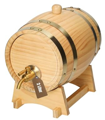 Holzfass Timber 2 l - dekoratives Weinfass mit Zapfhahn Beutel und Bock | Zapfhahn, Bock, Beutel, dekorativ, Whisky, Wein, Schnaps, Bar, Dekoration, 2 Liter, Holz, Dekoration, rustikal, Lagerung