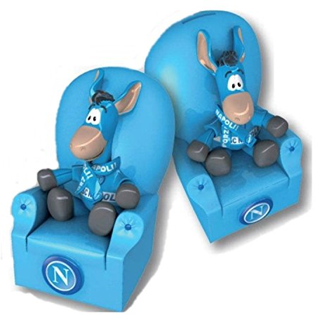 SSC Napoli Fußball Spardose aus Keramik Maskottchen mit Sessel