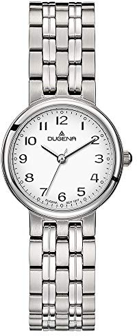 Dugena Damen-Armbanduhr Brenda, Quarz, Edelstahlgehäuse 26 mm, gehärtetes Mineralglas, Edelstahlband mit Faltschließe, Silber
