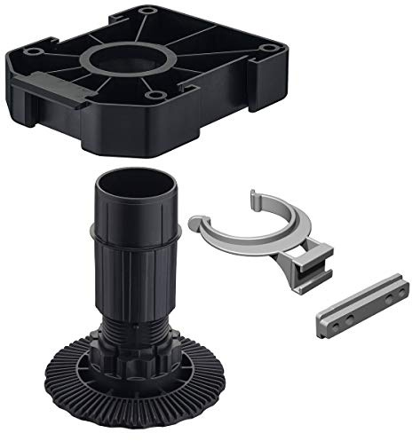 Gedotec Schrankfüße Möbelfüße | AXILO 78 | Höhe 80 mm höhenverstellbar | 20 Stück Verstell-füße für Möbel | Schrankbeine schwarz aus Kunststoff | Möbelfuss Komplett Set | Füße für Schränke