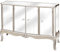 Sideboard verspiegelt Anrichte Silber Schrank Wohnraum verglast Highboard 136cm Wohnraum vic506 Palazzo Exklusiv