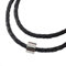 König Design Lederkette Anhänger Lederband Leder-Armband 4 mm Damen Halskette Schwarz 40 cm lang mit Hebeldruckverschluss geflochten