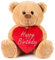 BRUBAKER Teddy Plüschbär mit Herz Rot - Happy Birthday - 25 cm - Teddybär Plüschteddy Kuscheltier Schmusetier - Braun Hellbraun