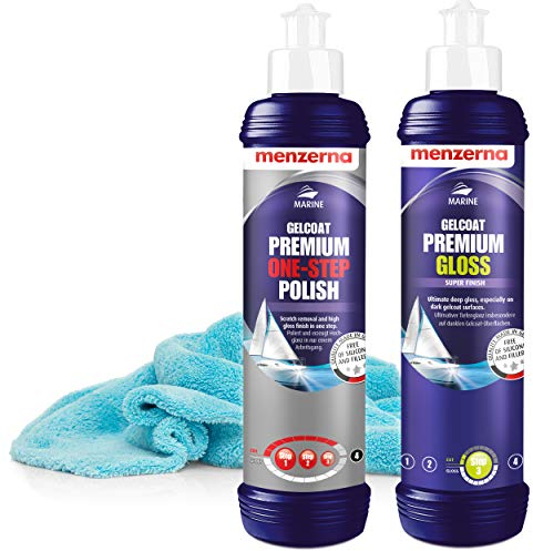 detailmate - Menzerna Premium Gelcoat Boots Politur Set Polish 250ml (One Step Polish + Gloss Set)