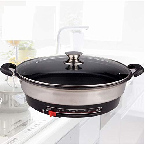 Gangkun Padella elettrica Multifunzionale per Uso Domestico in Acciaio Inossidabile di Grande calibro-40 Rivestiti