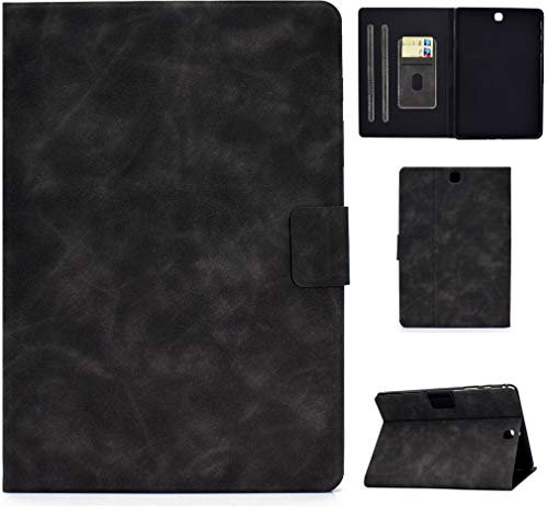 LMFULM® Étui pour Samsung Galaxy Tab A SM-T550 / T555 (9,7 Pouces) PU Cuir Poche Cas Flip Coque Protection avec Veille/Sommeil Housse Stand Case Rétro Gris