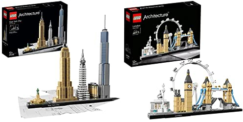 LEGO 21028 Architecture - New York City, Skyline-Kollektion, Bausteine & 21034 Architecture - London, Skyline Sammlungsset