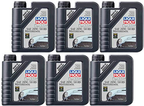 6X Original Liqui Moly 1L Classic Motorenöl Motoröl Motoroil Oil SAE 20W-50 HD