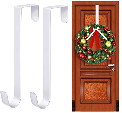 Aivoya - Ghirlanda da 38,1 cm per porta d'ingresso, decorazione natalizia in metallo sopra la porta, gancio singolo per ghirlande sopra la porta (2 pezzi)
