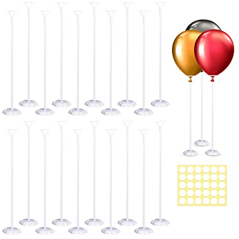 20 Sets Balloon Stand Holders Kit - Reusable Fastener Sticks With Cup and Base for Dining Table Display - Festival, Birthday Party, Wedding Decorations