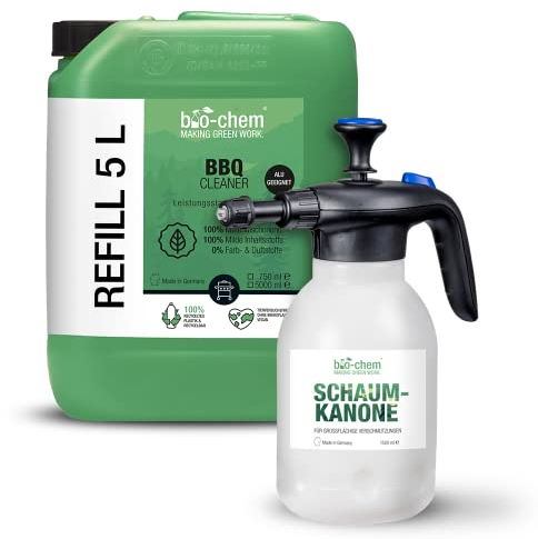 Bio-Chem - Spray dégraissant pour barbecues Set 5L + Vaporisateur de Mousse 1,5L - Produit prêt à l'emploi pour plancha, Grille Barbecue, idéal pour l'été