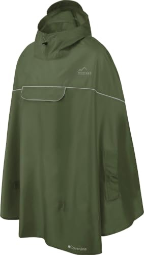 normani Unisex Regenponcho - Wind und Wasserdicht mit Bauchtasche, 3M Reflektoren und seitlichen Eingriffen