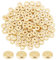 BENECREAT 150Pcs 6mm Flache Runde Messingperlen 18K Vergoldet Abstandsperlen Für Ohrringe Armbänder Halsketten Herstellung