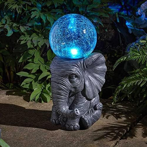 Garden Mile Elephant Garden Ornament: Colour Changing LED Solar Lights - Waterproof, Large and Unusual Outdoor Decor