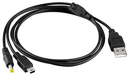 WICAREYO 2 in1 Charger Cable for PSP, Data Sync Transfer USB Power Cord for PSP 1000 2000 3000