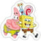 Spreadshirt SpongeBob Schwammkopf Mit Patrick & Gary Sticker, max. 10 x 10 cm, 10 x 10 cm, Mattweiß