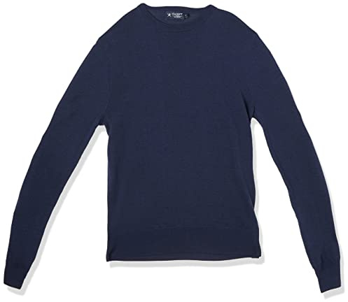 HACKETT LONDON Herren GMD Merino Silk Crew Pullover, Blue (Steel Blue), L