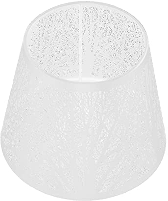 LIZEALUCKY Tree Shadow Lampshade, Wrought Iron Lampshade Carved Forest Tree Shaped E27 Mini Lampshade for Table Lamp Bedroom Bedside Decoration(white)