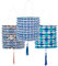 Lanterne di carta blu geometriche marocchine, decorazioni per feste di compleanno, giardino, estate, baby shower, confezione da 3, realizzate da Talking Tables
