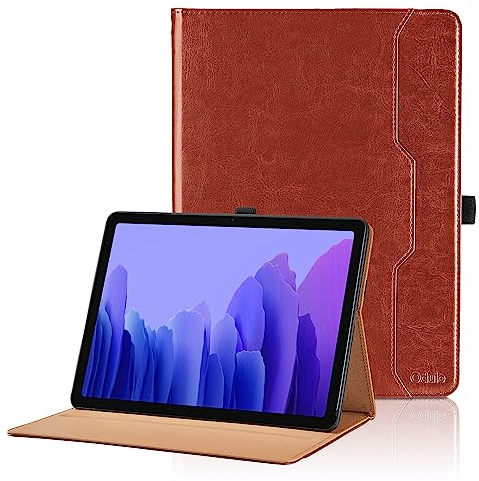 Funda para Samsung Galaxy Tab A7 10,4 Pulgadas 2020 (SM-T500 / T505 / T507) PU Leather Ángulos Ajustables Tablet Case con Supporto Funzione y Bolsillo, Auto Reposo/Activación - Marrón