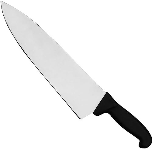 cosedacasa Coltello Trinciante professionale cucina con manico atossico antiscivolo gommato lama liscia acciaio inox 24 cm per carne pesce made in italy