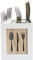SIYANO Panier de rangement en bois pour couverts - Blanc - Boîte à couteaux et fourchettes - Multifonctionnel - Boîte de rangement pour la maison - Grande boîte d'espace