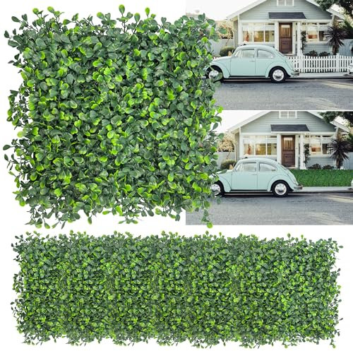 DOPGIB Artificial Grass Wall Backdrop,10x 10(8P) UV-Anti Boxwood Faux Green Panels for Interior Wall, Greenery Wall,Garden and Indoor Outdoor Plant Decor