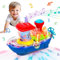 SWTOIPIG Juguetes para bebés Juguete de Barco Transparente con luz y música, Juguete de Engranaje mecánico eléctrico para niños y niñas, Regalos para niños pequeños de