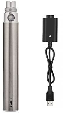 5GVAPE EGO T elektronische Zigarettenbatterie,eGo-T wiederaufladbare langlebige 1100mAh,eGo 510 Gewinde E-Shisha Shisha Vape Batterie für CE4 Tank Zerstäuber,kein Nikotin keine E Flüssigkeit (stahl)