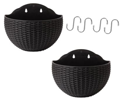 DKSooozs 2 Jardineras Colgantes, Macetas de Jardín para Plantas al Aire Libre, Cubremacetas para Colgar en la Pared, Maceta para Balcón