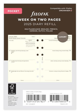 Pocket Week on two Cotton Cream 5 Language 2025