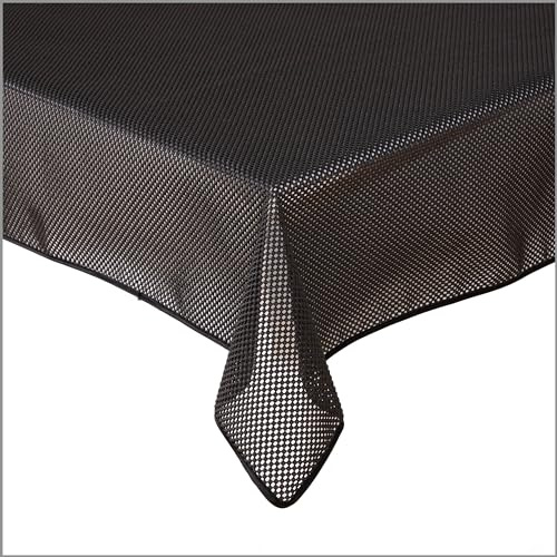 Tischdecke Gartentischdecke Karo Schwarz 130x160 cm Outdoor Weichschaum PVC rechteckig Terrasse Garten rutschfest wetterfest