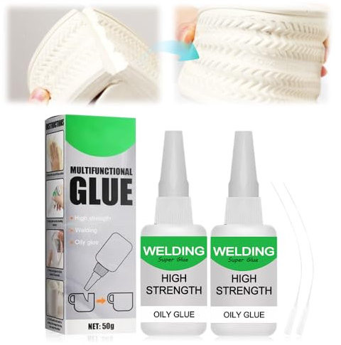 Welding High-Strength Oily Glue, Jue Fish Glue Universal Super Glue Gel, Instant Bonding, Strong Adhesion, Repairs Last Long Time for Metal, Wood, Ceramics,Leather, Glass (2)