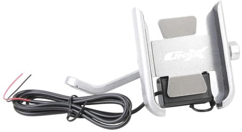 FXNIPXKQ Telefonhalterung Für BMW C400X C400 X 2018-2021 Motorrad-Navigation Handyhalter Ständer Halterung Mit USB-Ladegerät(Silver)
