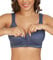 DotVol Women's Full Figure Front Closure Wirefree Jacquard Back Support Posture Bra(Blue,38DD)