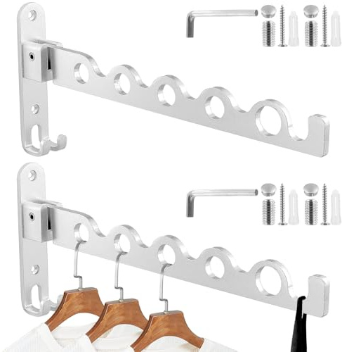 CHUIFAI 2 Stück Kleiderhaken Klappbar, Klapphaken Wandhaken Kleiderlüfter Garderobenhaken Kleiderhaken Wand Klappbar für Waschküche Schlafzimmer Badezimmer