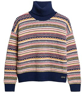 Superdry Damen Strukturierter Pullover mit Streifenmuster