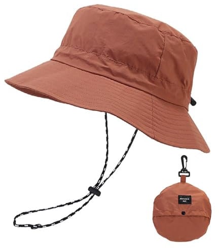 FYting Sonnenhut Damen,Sommerhut Damen,Fischerhüte Faltbar,Regenfest | Sonnenschutz | Schnelltrocknend | Atmungsaktiver, Für Strand,Schwimmbad,Park,Camping,Picknick,Wandern,Reisen (Ziegelrot)