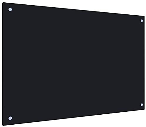 DELUKE® Küchenrückwand Glas - 90x60cm Schwarz | Wandverklediung Küche Wandschutz Spritzschutz Herdspritzschutz Glasplatte Rückwandküche Küchenwand Design